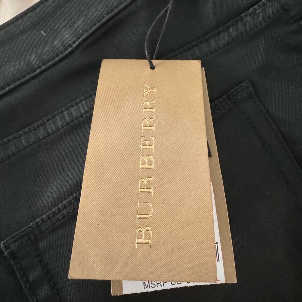 Burberry Brit leather and cotton jeans, size 27, EUC